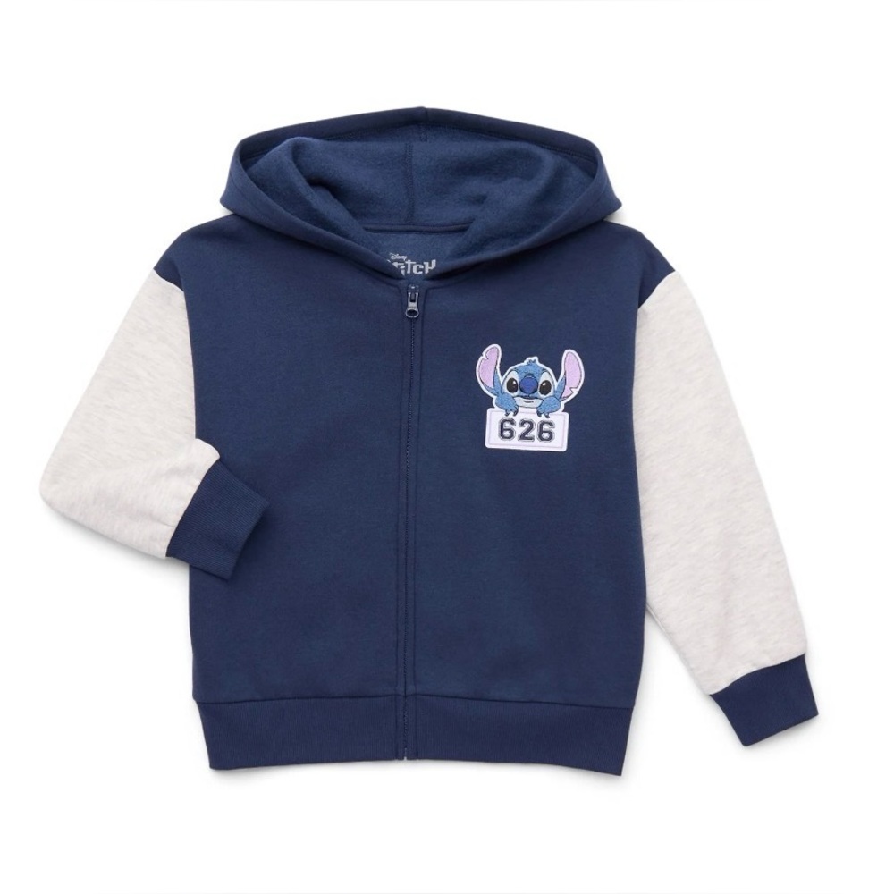 🚨🆕Disney Kids Stitch Navy and Gray Zip-Up Hoodie